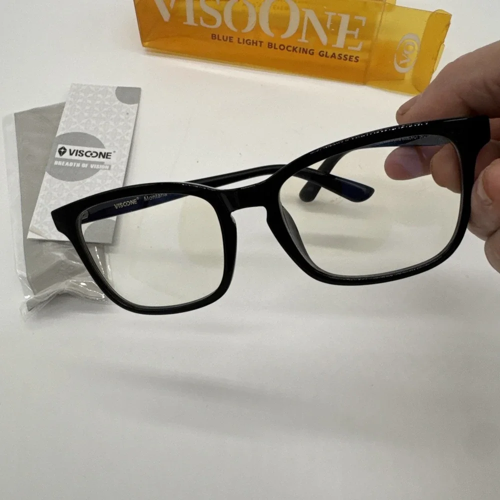 VISOONE Enhanced Version Rectangle‎  Look Blue Light Blocking Glasses New Black